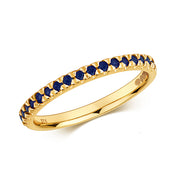 9CT GOLD SLIM SAPPHIRE HALF ETERNITY BAND